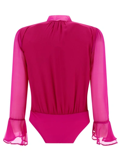 Shop Pinko "particella" Bodysuit In Purple