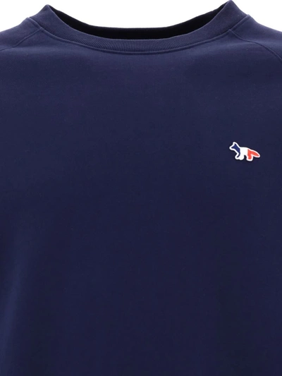 Shop Maison Kitsuné "tricolor Fox" Sweatshirt In Blue