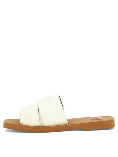 Shop Chloé "woody" Sandals In White