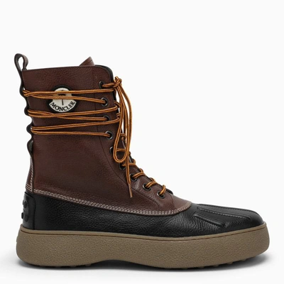 Shop Moncler Genius 8 Moncler Palm Angels Winter Gommino Brown/black Lace-up Boot