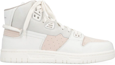 Shop Acne Studios Leather High-top Sneakers In White