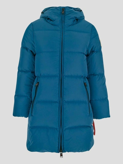 Shop After Label Coats In <p> Puffer Jacket In Blue Polyamide With Stitched Logo Patch