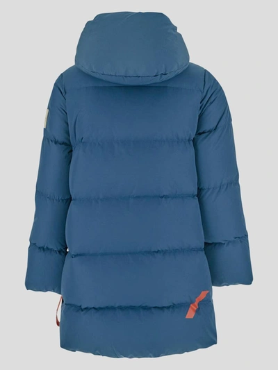 Shop After Label Coats In <p> Puffer Jacket In Blue Polyamide With Stitched Logo Patch