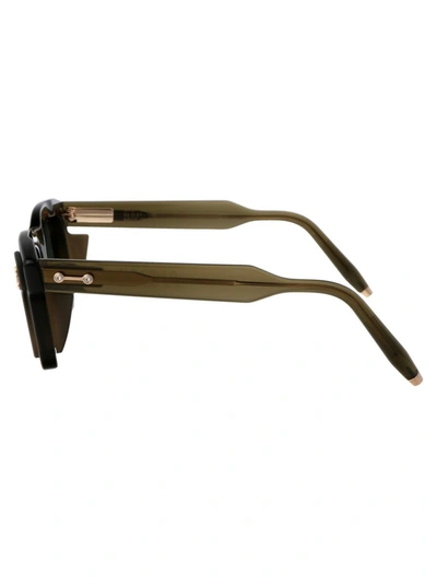 Shop Akoni Sunglasses In Olive-crystal Olive W/g-15