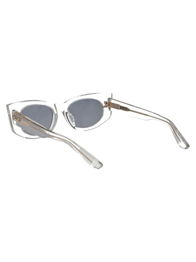 Shop Akoni Sunglasses In Crystal Clear W/medium Grey-silver Flash
