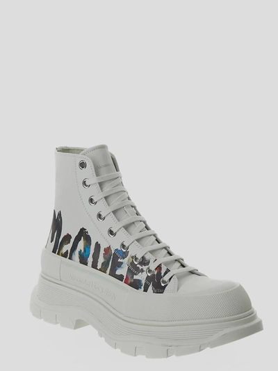 Shop Alexander Mcqueen Boots In <p> White Shoes With Round Toe