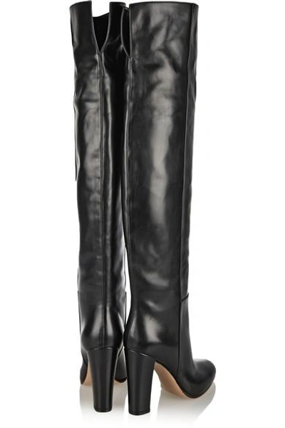 Shop Gianvito Rossi Leather Knee Boots In Black