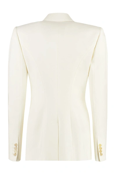 Shop Alexander Mcqueen Double-breasted Wool Jacket In Ivory