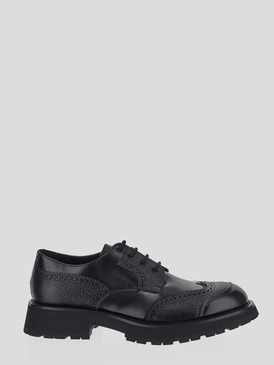 Shop Alexander Mcqueen Flat Shoes In <p> Shoes In Black Calf Leather