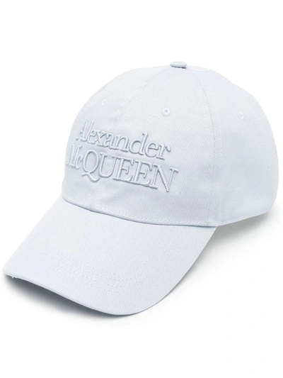 Shop Alexander Mcqueen Hat With Logo In Grey