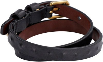 Shop Alexander Mcqueen Leather Bracelet With Medallion And Skull In Black