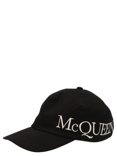 Shop Alexander Mcqueen Logo Embroidery Cap In White/black