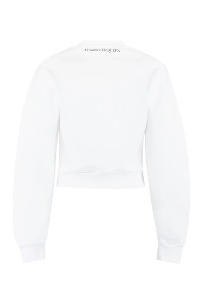 Shop Alexander Mcqueen Printed Cotton Sweatshirt In White