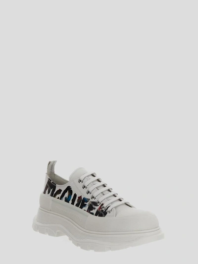 Shop Alexander Mcqueen Sneakers In <p> Tread Slik Sneaker In White Calf Leather And White Rubber Sole
