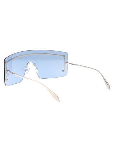 Shop Alexander Mcqueen Sunglasses In 004 Silver Silver Light Blue