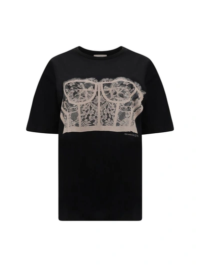 Shop Alexander Mcqueen T-shirts In Black/shell
