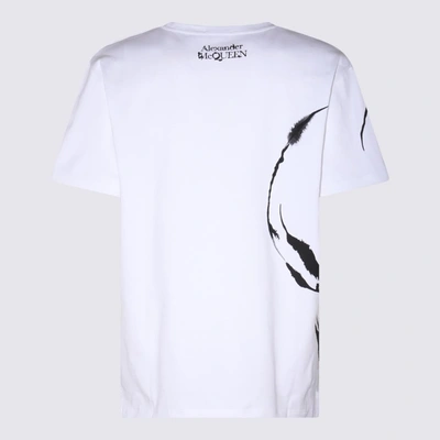 Shop Alexander Mcqueen White Cotton Watercolour Skull T-shirt