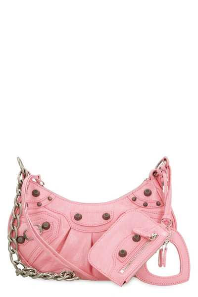 Shop Balenciaga Le Cagole Leather Crossbody Bag In Pink