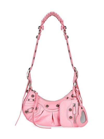 Shop Balenciaga Le Cagole Xs Shoulder  Bags In Pink &amp; Purple