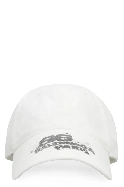 Shop Balenciaga Logo Baseball Cap In White
