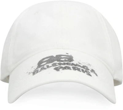 Shop Balenciaga Logo Baseball Cap In White