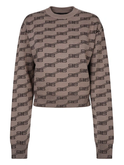 Shop Balenciaga Logo Sweater. Clothing In Brown