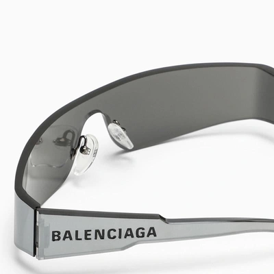 Shop Balenciaga Mono Rectangle Sunglasses Grey In Metal