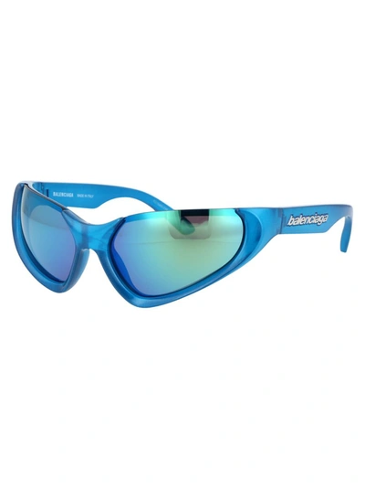 Shop Balenciaga Sunglasses In 003 Light Blue Light Blue Green