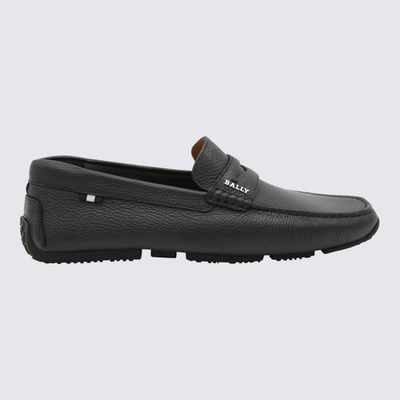 Shop Bally Black Leather Pavel Loafers In 0100 Black