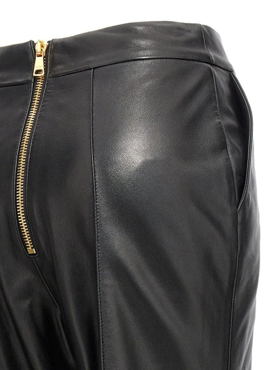 Shop Balmain Leather Pants In Black