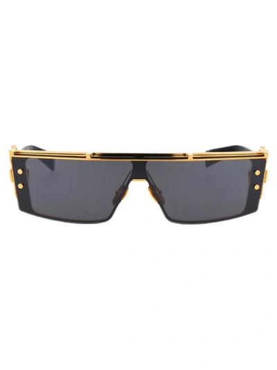 Shop Balmain Sunglasses In Gold - Black W/ Dark Grey Shield