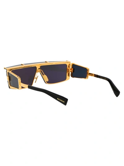 Shop Balmain Sunglasses In Gold - Black W/ Dark Grey Shield