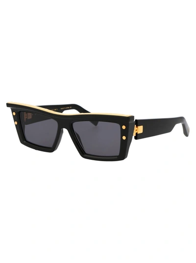 Shop Balmain Sunglasses In Black Gold