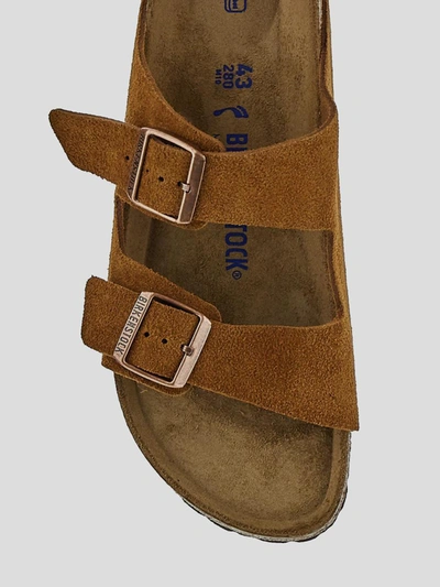 Shop Birkenstock Sandals In <p> Slides In Mink Velvet Leather