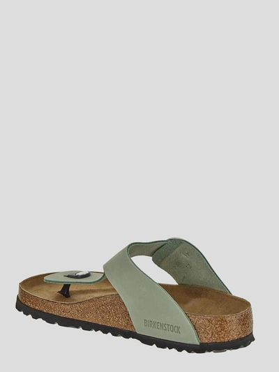 Shop Birkenstock Sandals In <p> Slides In Matcha Suede Leather With Flip Flop Silhouette