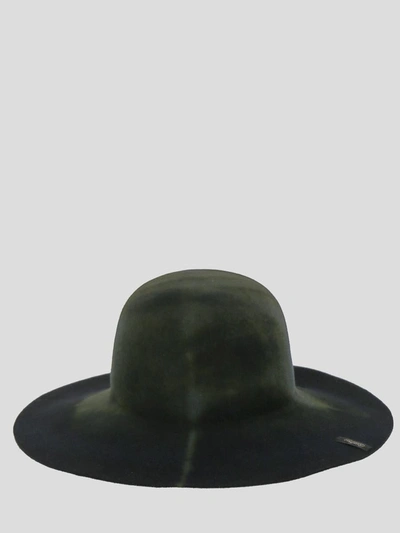 Shop Borsalino Hat In <p> Black Hat In Rabbit Fur With Abstract Print