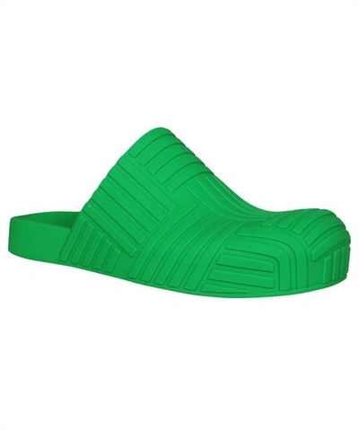 Shop Bottega Veneta Slider Rubber Slippers In Green