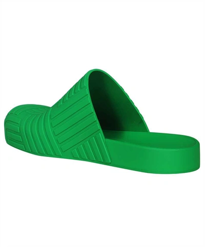 Shop Bottega Veneta Slider Rubber Slippers In Green