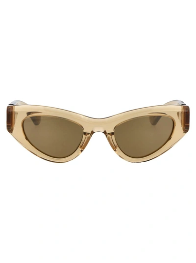 Shop Bottega Veneta Sunglasses In 003 Brown Brown Bronze