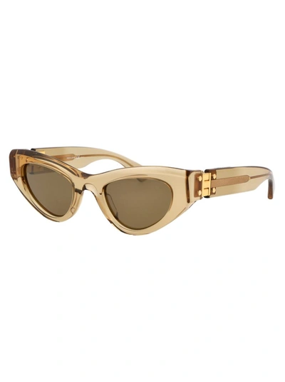 Shop Bottega Veneta Sunglasses In 003 Brown Brown Bronze