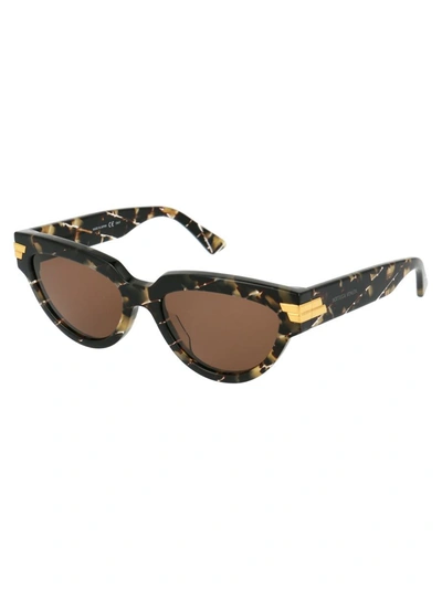 Bottega Veneta Angle Cat-eye Sunglasses In 003 Havana Havana Brown