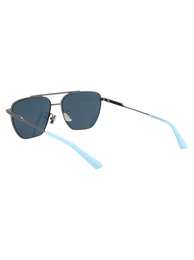 Shop Bottega Veneta Sunglasses In 004 Ruthenium Ruthenium Blue