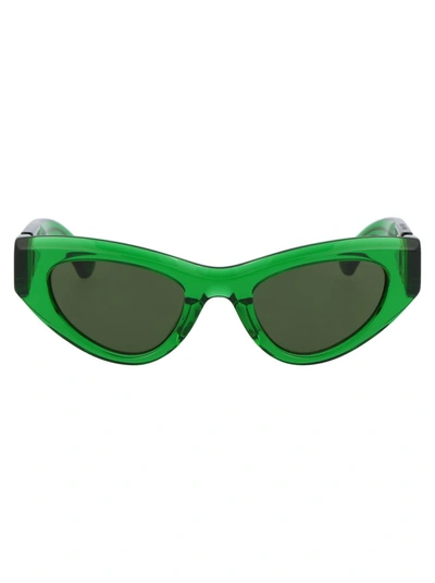 Shop Bottega Veneta Sunglasses In 004 Green Green Green