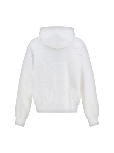 Shop Botter Sweatshirts In White Tonal Stripe