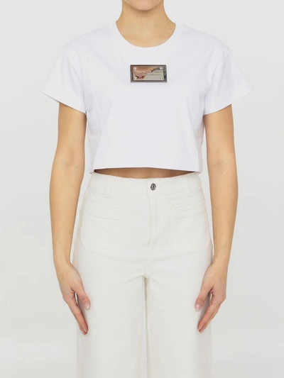 Shop Dolce & Gabbana Branded Plate T-shirt In White