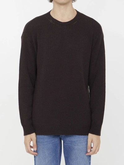 Shop Valentino Brown Cashmere Sweater