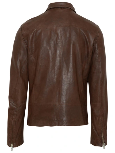 Shop Bully Brown Leather Jacket