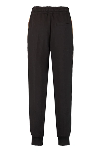 Shop Burberry Stretch Cotton Track-pants In Black