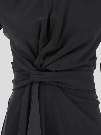 Shop Capasa Draped Dress In Black