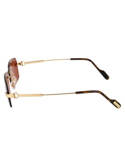 Shop Cartier Sunglasses In 004 Gold Gold Red